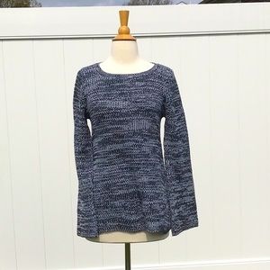 NWOT Cable & Gauge Black and White Knit Bell Sleeve Sweater Size Small